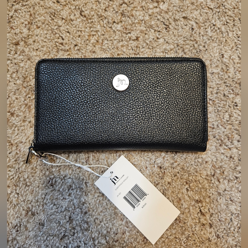 JM Black Textured Wallet Clutch
